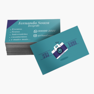 Cartão de Visitas, Couchê 300g, 91x51mm - 4x4